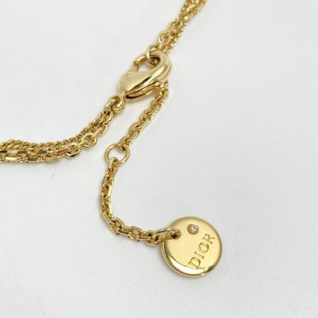  Christian Dior クリスチャンディオール Petit CD ダブルネックレス PETIT CD Double ゴールド GP×ラインストーン 箱・布袋有