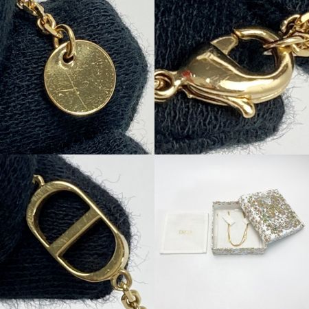  Christian Dior クリスチャンディオール Petit CD ダブルネックレス PETIT CD Double ゴールド GP×ラインストーン 箱・布袋有