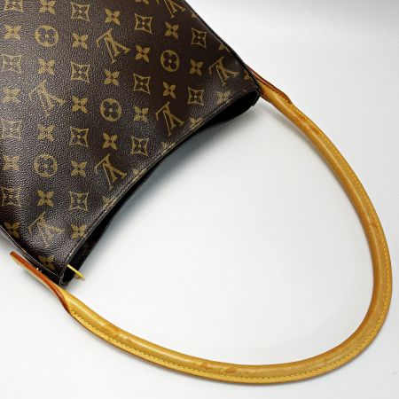  LOUIS VUITTON ルイヴィトン モノグラム ルーピング M51145 ブラウン ハンドバッグ レディース ゴールド金具