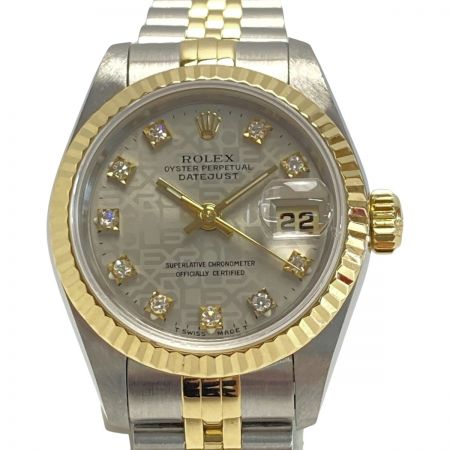  ROLEX ロレックス デイトジャスト W番 10Pダイヤ 69173G シルバー コンピューター文字盤 自動巻き レディース 腕時計 箱有