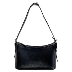 ☆☆ BURBERRY バーバリー ショルダーバッグ ブラック レザー レディース シルバー金具 Bランク