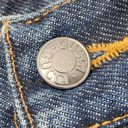  GUCCI グッチ デニム パンツ フラワー刺繍 ﾌﾗﾜｰ刺繍 インディゴ サイズ 38 レディース
