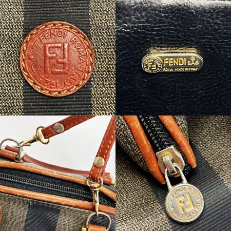  FENDI フェンディ ペカン ブラウン ミニボストンバッグ レディース ゴールド金具 ストラップ有