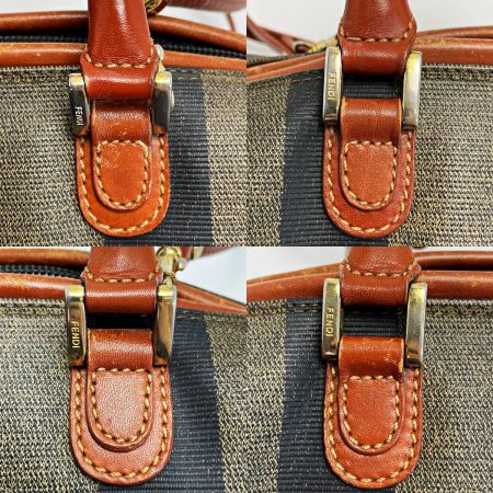  FENDI フェンディ ペカン ブラウン ミニボストンバッグ レディース ゴールド金具 ストラップ有