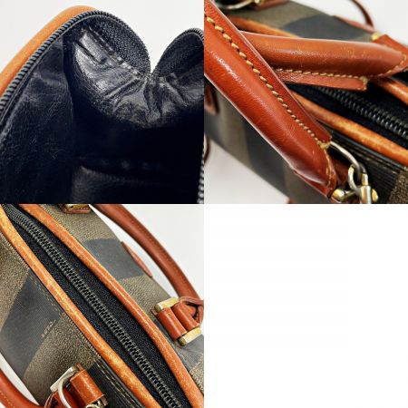  FENDI フェンディ ペカン ブラウン ミニボストンバッグ レディース ゴールド金具 ストラップ有