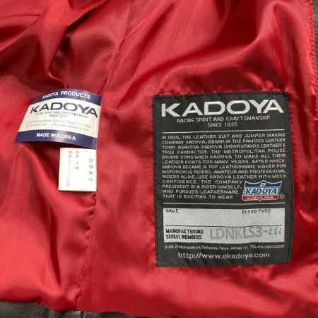  KADOYA レザージャケット 牛革 サイズ M レディース ブラック