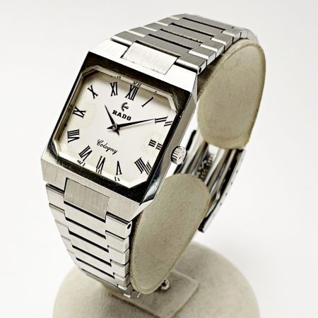  RADO ラドー Cologny コロニー  シルバー×ホワイト 手巻き スクエア ステンレススチール メンズ 腕時計