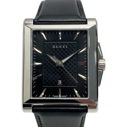 ☆☆ GUCCI グッチ Gタイムレス レクタンブル 138.4 ブラック クォーツ メンズ 腕時計 箱・取説有 Bランク