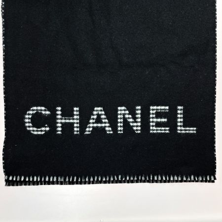  CHANEL シャネル ストール ブラック系 ギンガムチェック ウール×カシミヤ レディース