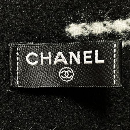  CHANEL シャネル ストール ブラック系 ギンガムチェック ウール×カシミヤ レディース