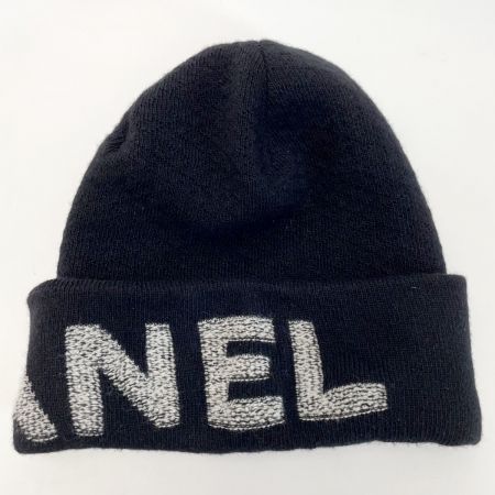  CHANEL シャネル ニットキャップ ウール70×カシミヤ30 ブラック ブラック