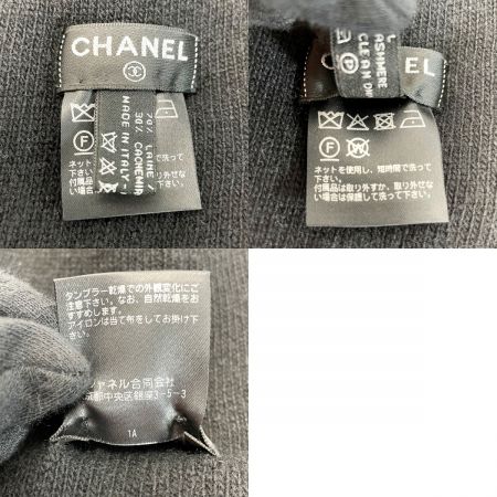  CHANEL シャネル ニットキャップ ウール70×カシミヤ30 ブラック ブラック