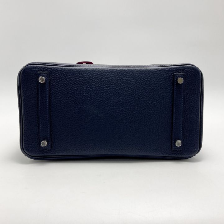 HERMES エルメス バーキン30 ヴェルソ ハンドバッグ ブルーニュイ C