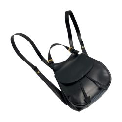 ☆☆ CELINE セリーヌ ロゴ型押し リュックサック MC96 ブラック レザー 巾着 ドローストリング バックパック Bランク