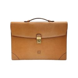 ☆☆ LOEWE ロエベ アナグラム ビジネスバッグ ブラウン レザー ブリーフケース 布袋有 Cランク