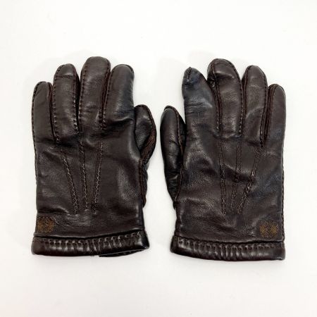  LOEWE ロエベ アナグラム レザー グローブ ダークブラウン 手袋