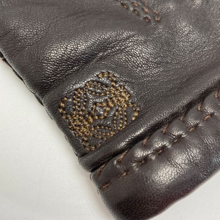  LOEWE ロエベ アナグラム レザー グローブ ダークブラウン 手袋