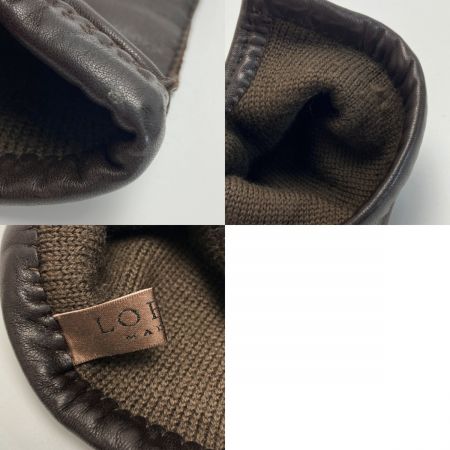  LOEWE ロエベ アナグラム レザー グローブ ダークブラウン 手袋