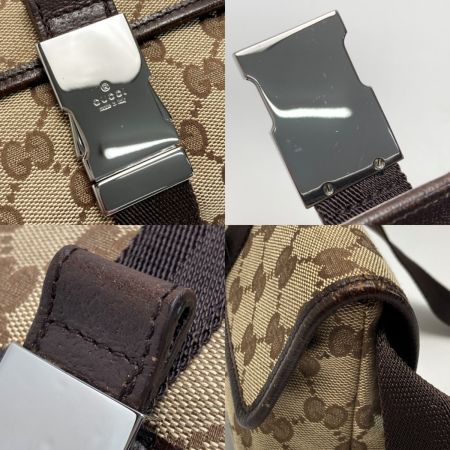  GUCCI グッチ GGキャンバス ボディバッグ 131236 キャンバス×レザー ウエストバッグ 布袋有
