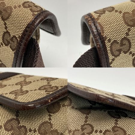  GUCCI グッチ GGキャンバス ボディバッグ 131236 キャンバス×レザー ウエストバッグ 布袋有