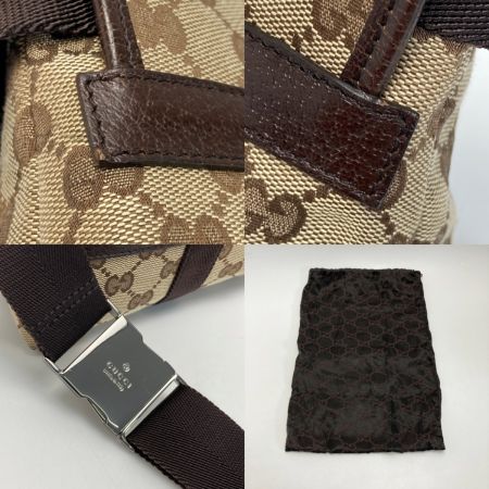  GUCCI グッチ GGキャンバス ボディバッグ 131236 キャンバス×レザー ウエストバッグ 布袋有