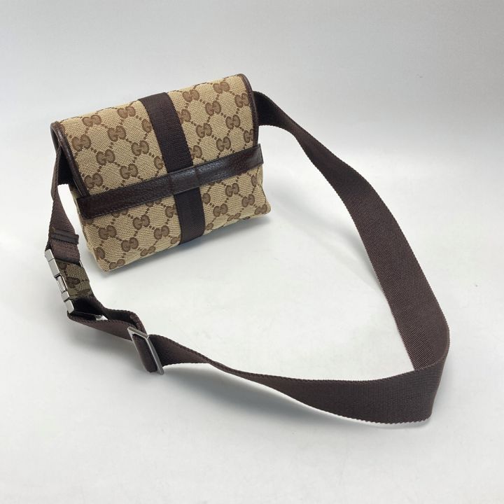 GUCCI グッチ GGキャンバス ボディバッグ 131236 キャンバス×レザー ウエストバッグ 布袋有｜中古｜なんでもリサイクルビッグバン