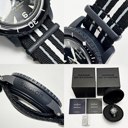  SWATCH スウォッチ BLANCPAINｘSWATCH フィフティファゾムス オーシャンオブストーム S035B400 自動巻き 腕時計 箱有