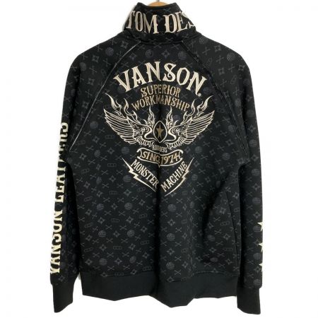  VANSON バンソン MONSTER MACHINE モノグラム柄 ジャケット ジャージ サイズ L メンズ ブラック