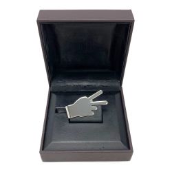 ☆☆ dunhill ダンヒル ピース チョキ ハンド マネークリップ ネクタイピン 箱有 Bランク