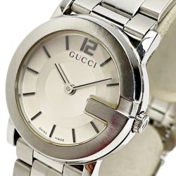 ☆☆ GUCCI グッチ Ｇラウンド 101L シルバー クォーツ ステンレススチール レディース 腕時計 Bランク