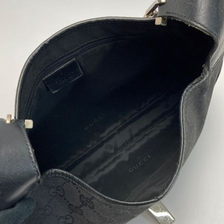  GUCCI グッチ GGキャンバス ジャッキーライン チェーンショルダーバッグ 001-4015 ブラック キャンバス×レザー