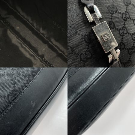  GUCCI グッチ GGキャンバス ジャッキーライン チェーンショルダーバッグ 001-4015 ブラック キャンバス×レザー