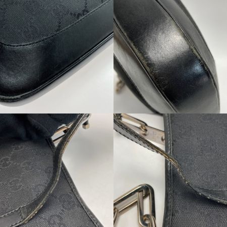  GUCCI グッチ GGキャンバス ジャッキーライン チェーンショルダーバッグ 001-4015 ブラック キャンバス×レザー