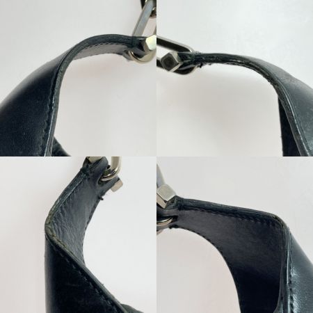  GUCCI グッチ GGキャンバス ジャッキーライン チェーンショルダーバッグ 001-4015 ブラック キャンバス×レザー