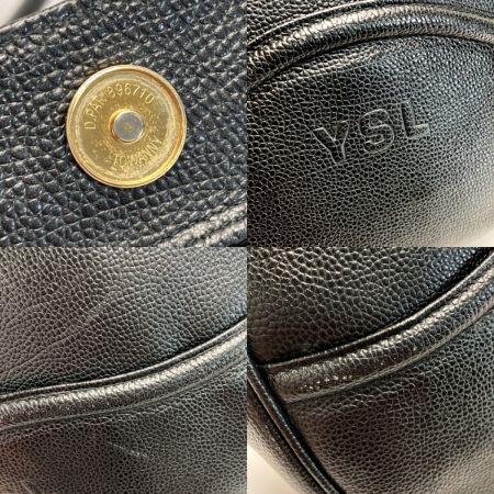  Yves Saint Laurent イブサンローラン YSL エンボスロゴ ショルダーバッグ ブラック レザー ワンショルダー