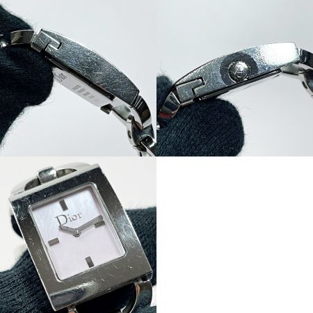  Christian Dior クリスチャンディオール マリススクエア D78-109 シルバー クォーツ ピンクシェル レディース 腕時計