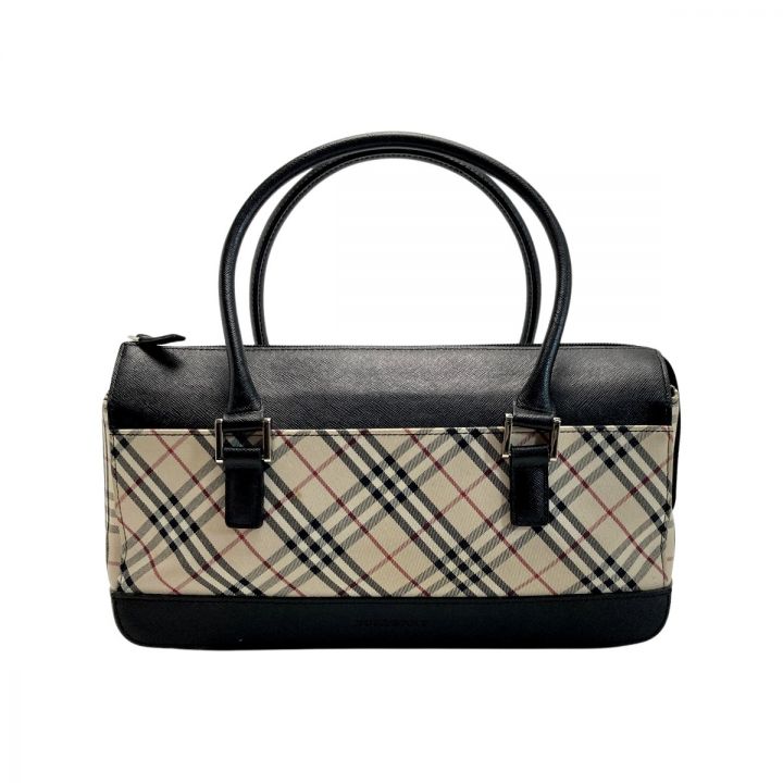 BURBERRY バーバリー ノバチェック ハンドバッグ ベージュ×ブラック 