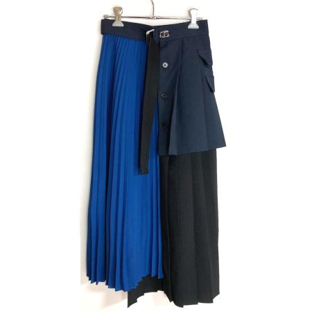  UNITED TOKYO ディフォメーションプリーツスカート 142120011 ブルー×ネイビー サイズ 1 レディース