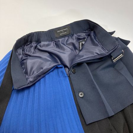  UNITED TOKYO ディフォメーションプリーツスカート 142120011 ブルー×ネイビー サイズ 1 レディース
