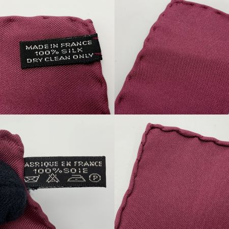  HERMES エルメス 葡萄柄 シルク100％ パープル ハンカチ レディース