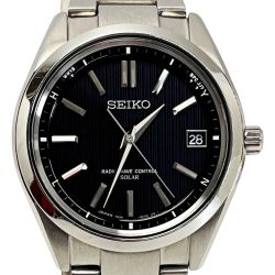 ☆☆ SEIKO セイコー ブライツ SAGZ083 シルバー×ブラック 電波ソーラー メンズ 腕時計 箱・取説有 Bランク
