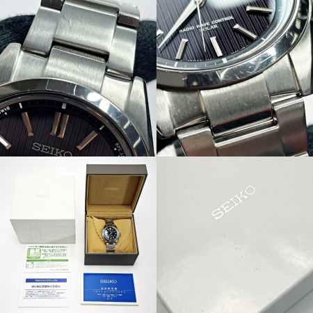  SEIKO セイコー ブライツ SAGZ083 シルバー×ブラック 電波ソーラー メンズ 腕時計 箱・取説有