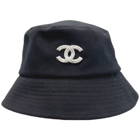  CHANEL シャネル ココマーク バケットハット サイズM ブラック 帽子