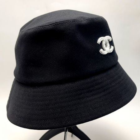  CHANEL シャネル ココマーク バケットハット サイズM ブラック 帽子