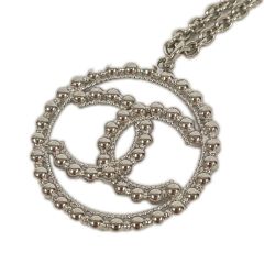  CHANEL シャネル ココマーク ラウンド ネックレス GP サークル C22C シルバー Aランク