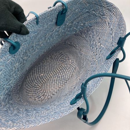  LOEWE ロエベ アナグラム バスケットバッグ A223T43X27 デニムブルー イラカヤシ かごバッグ 布袋有