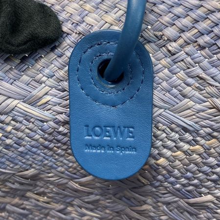  LOEWE ロエベ アナグラム バスケットバッグ A223T43X27 デニムブルー イラカヤシ かごバッグ 布袋有