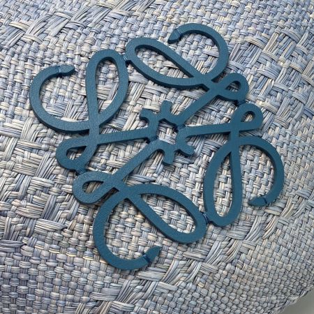  LOEWE ロエベ アナグラム バスケットバッグ A223T43X27 デニムブルー イラカヤシ かごバッグ 布袋有