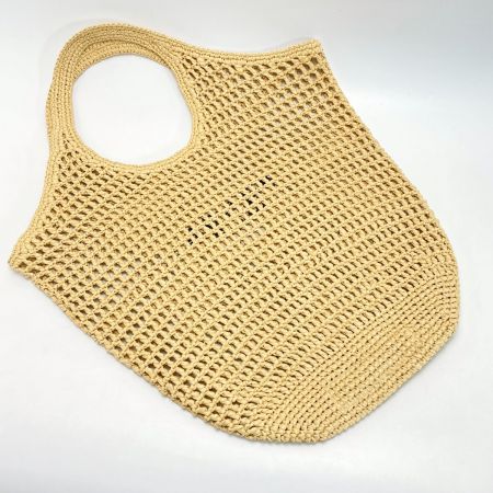  PRADA プラダ クロシェ トートバッグ 1BG424 ベージュ ラフィア ナチュラル