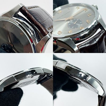  HAMILTON ハミルトン ジャズマスター H384110 ゴールド系 クォーツ レザー メンズ 腕時計